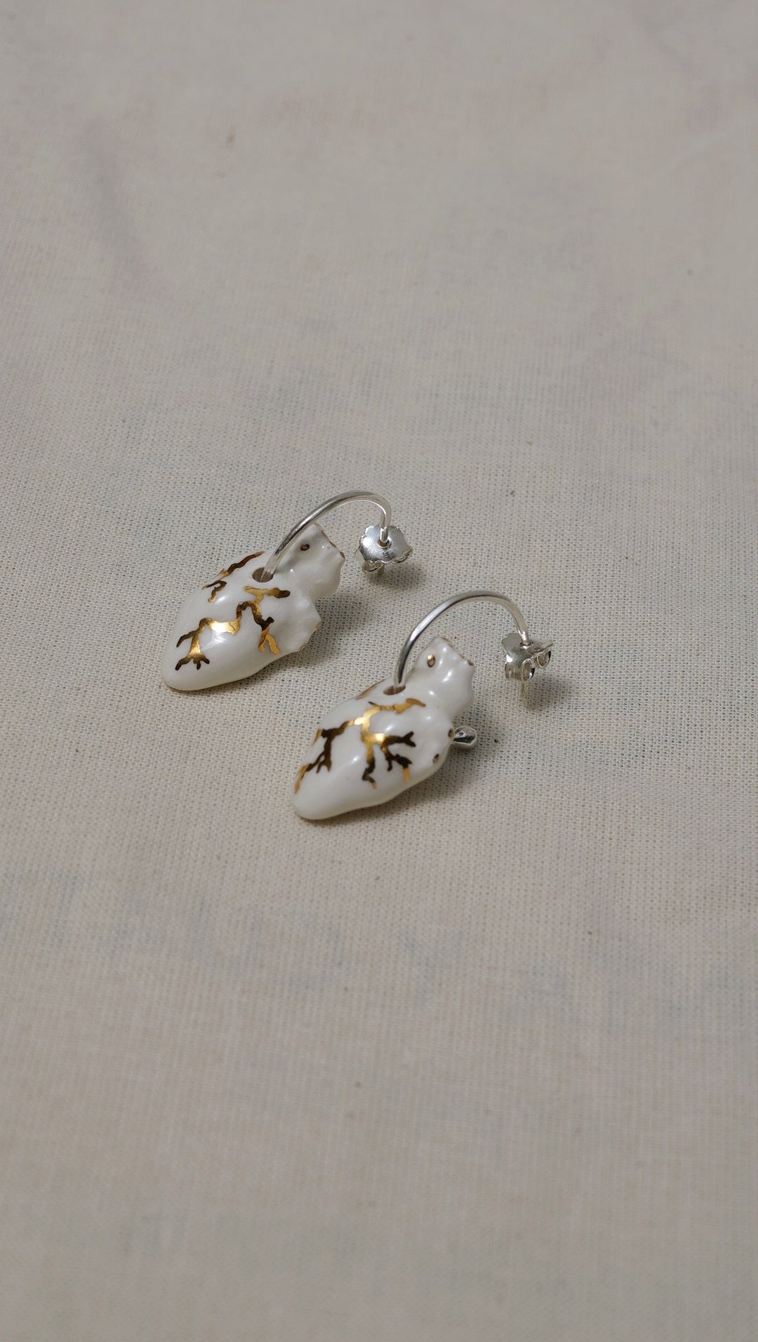 Candongas corazón porcelana